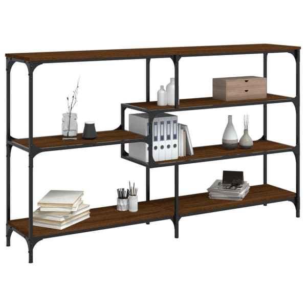 konsolbord 160x32x95 cm konstrueret træ brun egetræsfarve