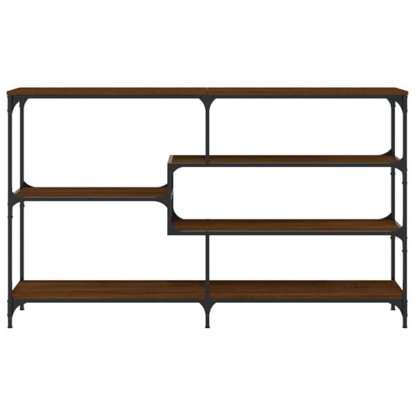 konsolbord 160x32x95 cm konstrueret træ brun egetræsfarve