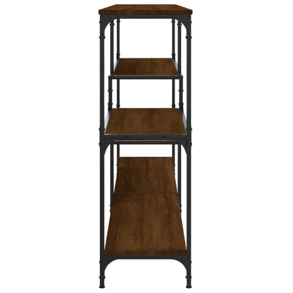 konsolbord 160x32x95 cm konstrueret træ brun egetræsfarve