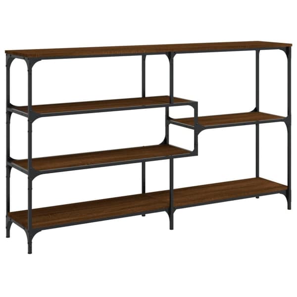 konsolbord 160x32x95 cm konstrueret træ brun egetræsfarve
