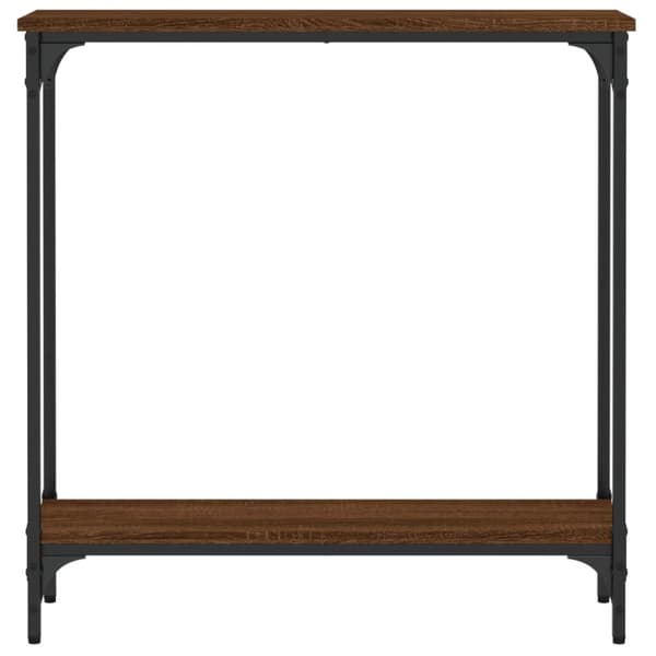 konsolbord 75x22,5x75 cm konstrueret træ brunt egetræ
