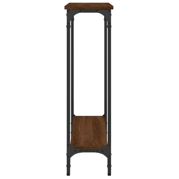 konsolbord 75x22,5x75 cm konstrueret træ brunt egetræ
