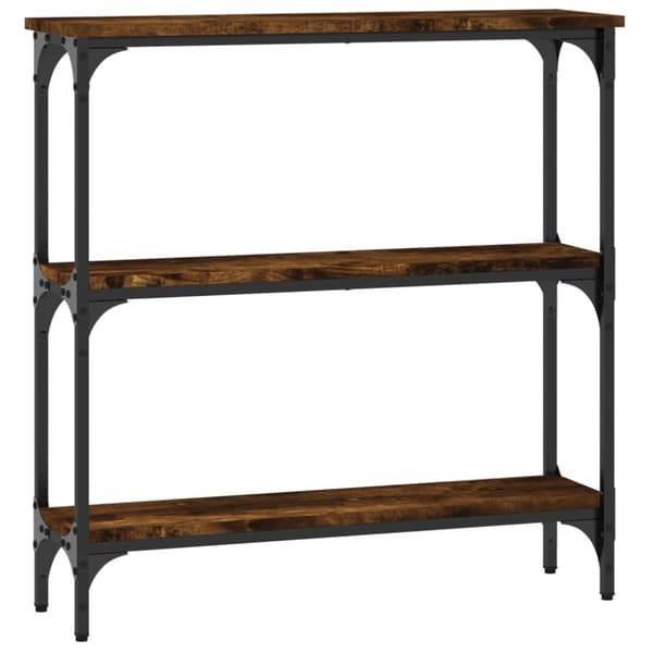 konsolbord 75x22,5x75 cm konstrueret træ røget egetræsfarve