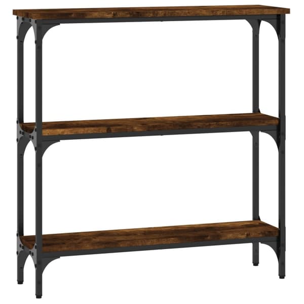 konsolbord 75x22,5x75 cm konstrueret træ røget egetræsfarve