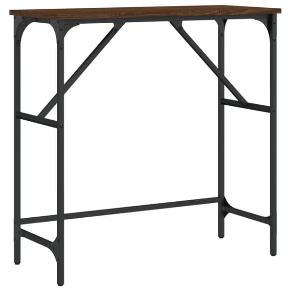 konsolbord 75x32x75 cm konstrueret træ brun egetræsfarve