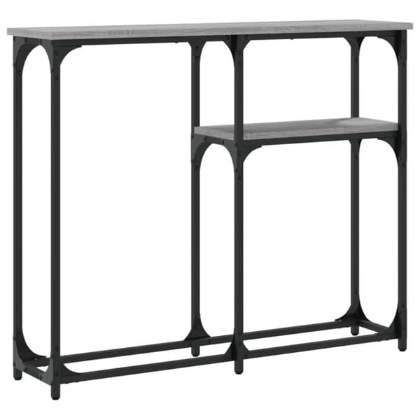 konsolbord 90x22,5x75 cm konstrueret træ grå sonoma-eg