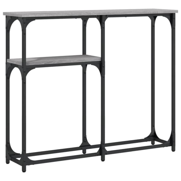 konsolbord 90x22,5x75 cm konstrueret træ grå sonoma-eg
