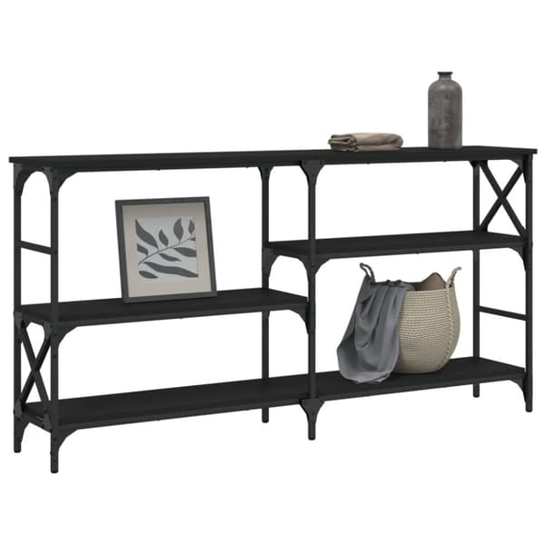 konsolbord 150x29x76,5 cm konstrueret træ sort