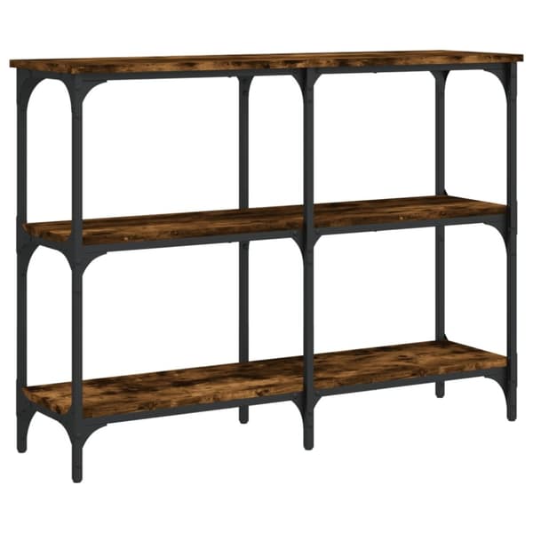 konsolbord 100x29x75 cm konstrueret træ røget egetræsfarve