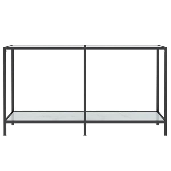 konsolbord 140x35x75,5 cm hærdet glas hvid