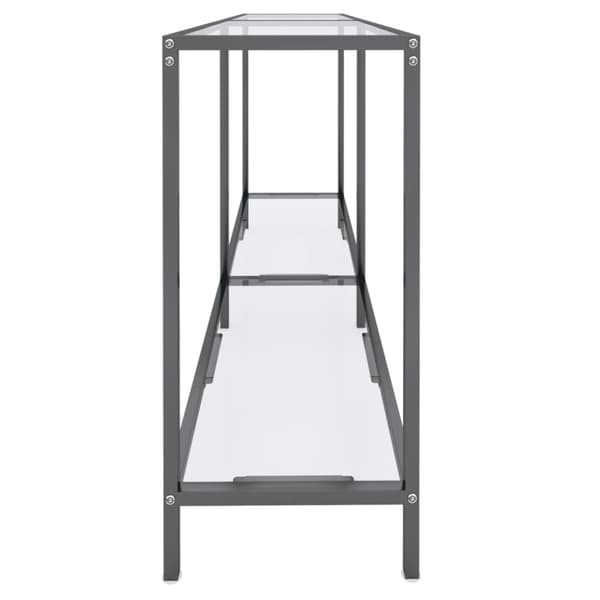 konsolbord 140x35x75,5 cm hærdet glas transparent