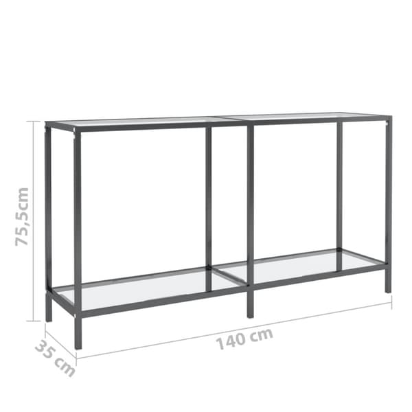 konsolbord 140x35x75,5 cm hærdet glas transparent