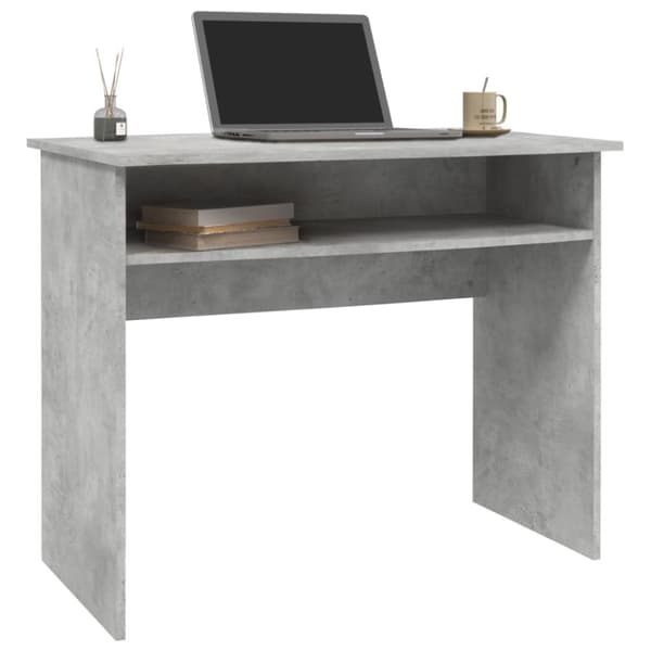 skrivebord 90x50x74 cm konstrueret træ betongrå