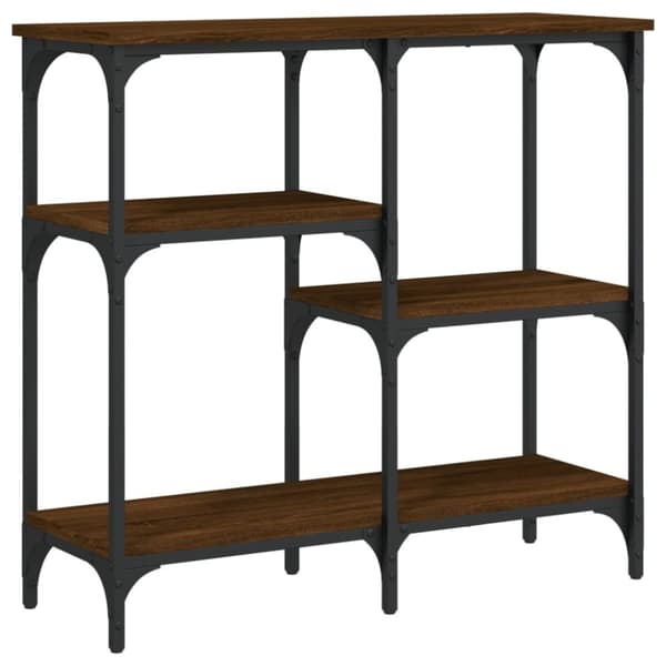 konsolbord 80x29x75 cm konstrueret træ brun egetræ