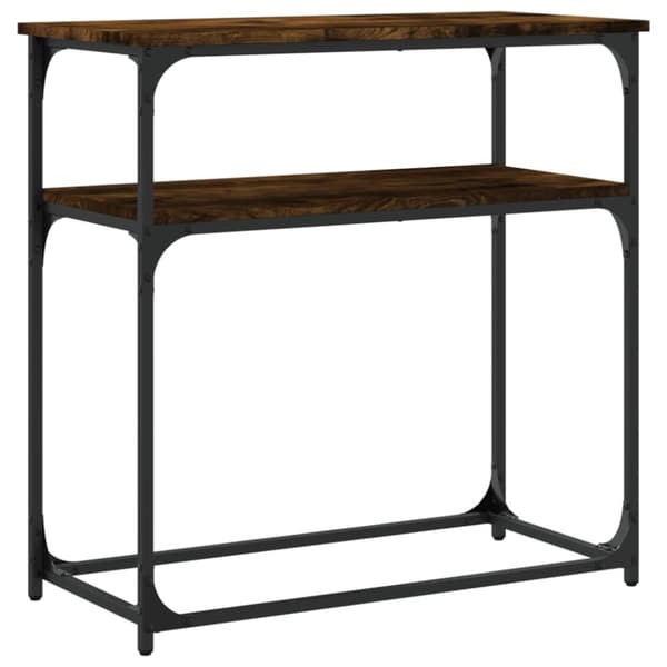 konsolbord 75x35,5x75 cm konstrueret træ røget egetræsfarve