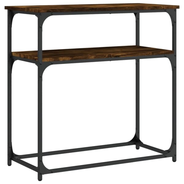 konsolbord 75x35,5x75 cm konstrueret træ røget egetræsfarve