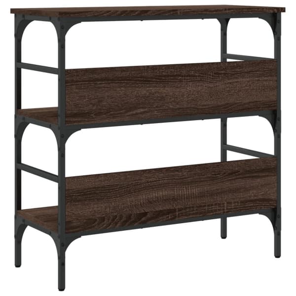 konsolbord 75x32x75 cm konstrueret træ brun egetræsfarve