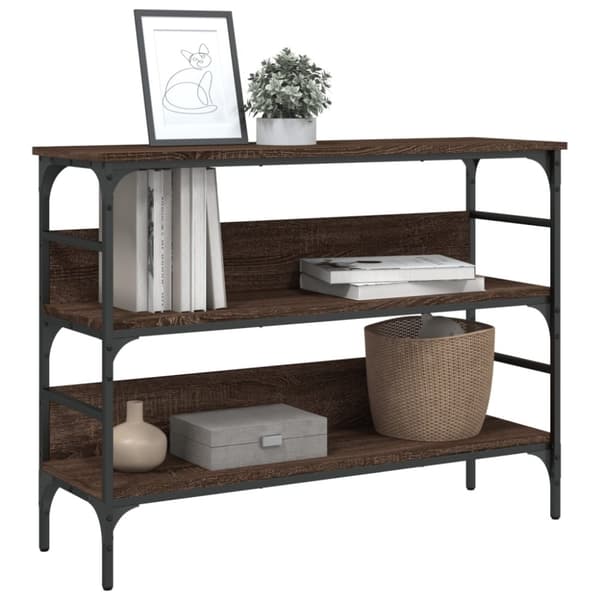 konsolbord 100x32x75 cm konstrueret træ brun egetræsfarve