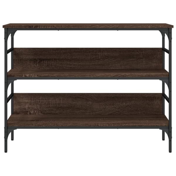 konsolbord 100x32x75 cm konstrueret træ brun egetræsfarve