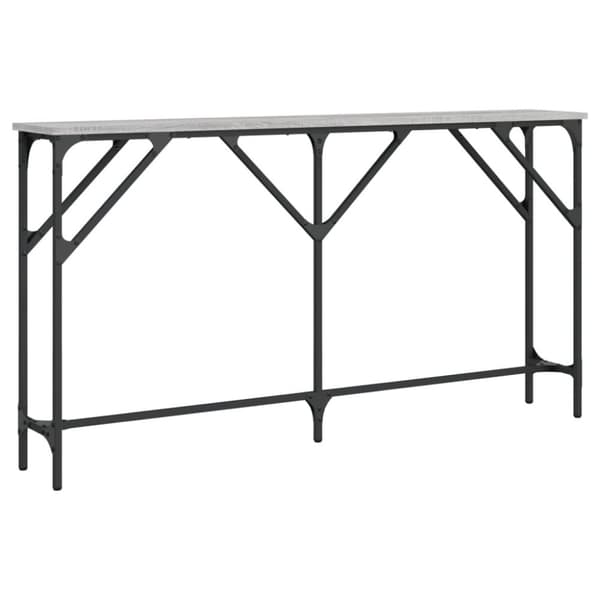 konsolbord 140x23x75 cm konstrueret træ grå sonoma-eg