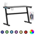 Miniatyrbild 2 av 10: Gamingskrivbord LED med Z-formade ben svart 110x60x75 cm