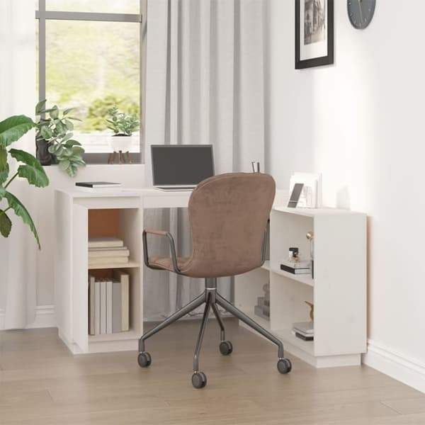 skrivebord 110x50x75 cm massivt fyrretræ hvid
