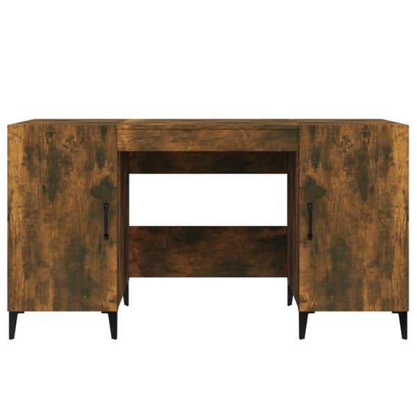 skrivebord 140x50x75 cm konstrueret træ røget egetræsfarve
