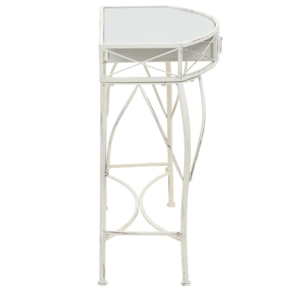 sidebord i fransk stil metal 82 x 39 x 76 cm hvid