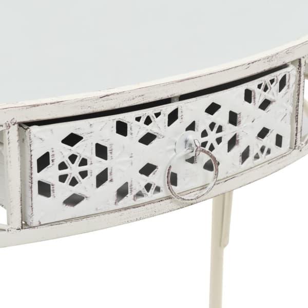 sidebord i fransk stil metal 82 x 39 x 76 cm hvid