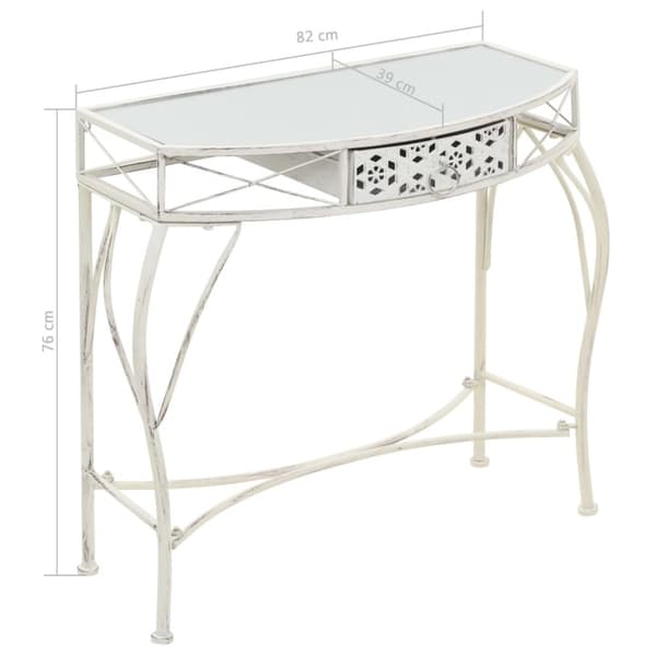 sidebord i fransk stil metal 82 x 39 x 76 cm hvid
