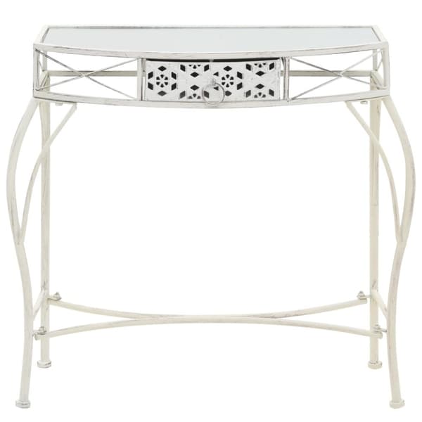 sidebord i fransk stil metal 82 x 39 x 76 cm hvid
