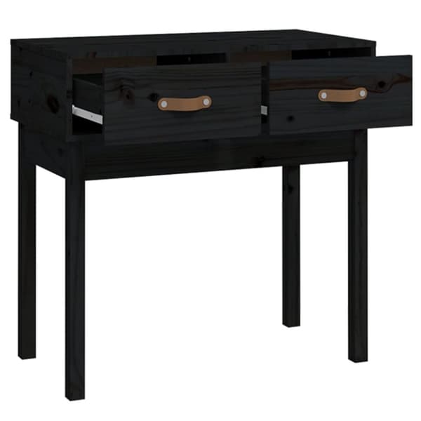 Konsolbord svart 76,5x40x75 cm massiv furu
