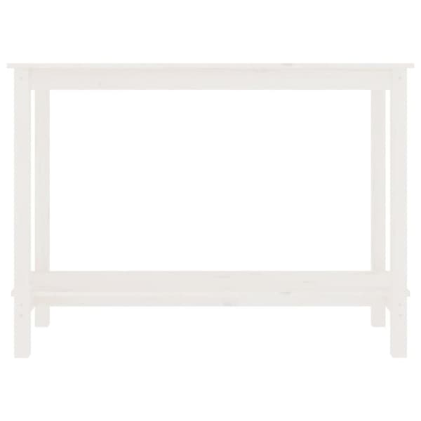 Konsolbord vit 110x40x80 cm massiv furu