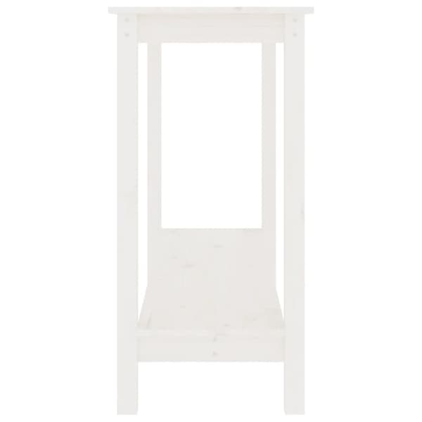 Konsolbord vit 110x40x80 cm massiv furu