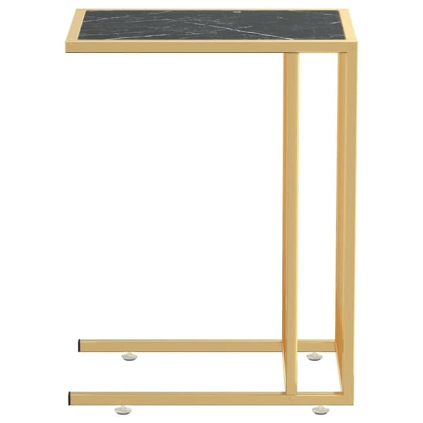 sidebord 50x35x65 cm hærdet glas sort marmor