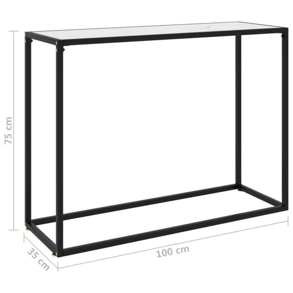 konsolbord 100x35x75 cm hærdet glas hvid