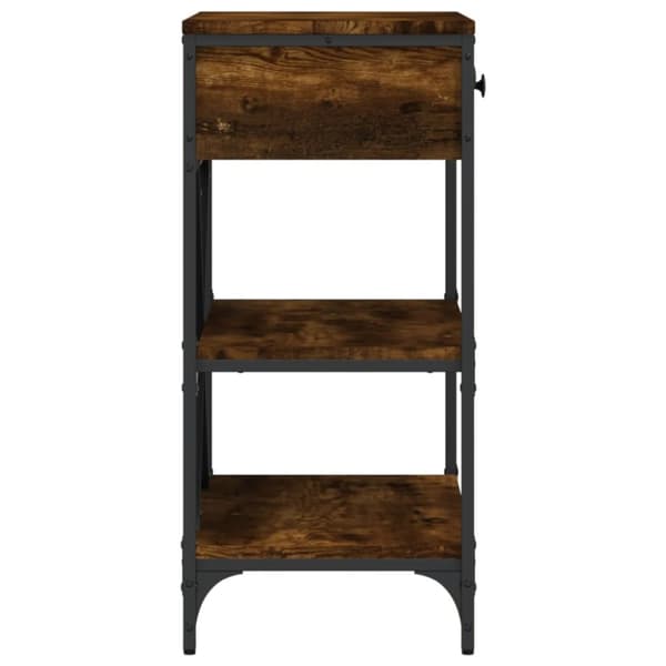 konsolbord 75x34,5x75 cm konstrueret træ røget egetræsfarve