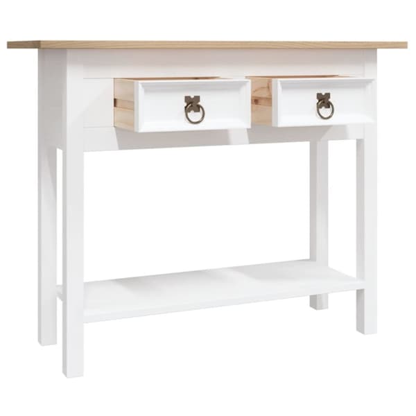 konsolbord Corona-serien 90x34,5x73 cm mexicansk fyrretræ hvid