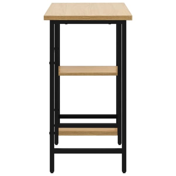 Tietokonepöytä musta ja vaalea tammi 80x40x72 cm MDF/metalli