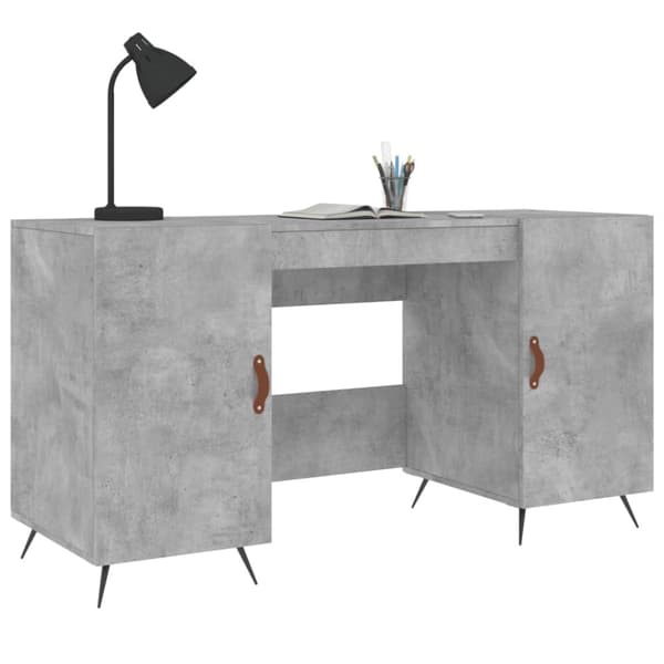 skrivebord 140x50x75 cm konstrueret træ betongrå