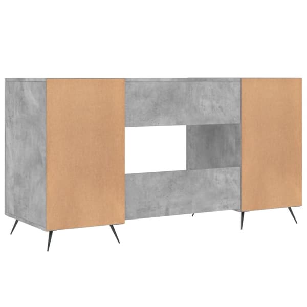 skrivebord 140x50x75 cm konstrueret træ betongrå