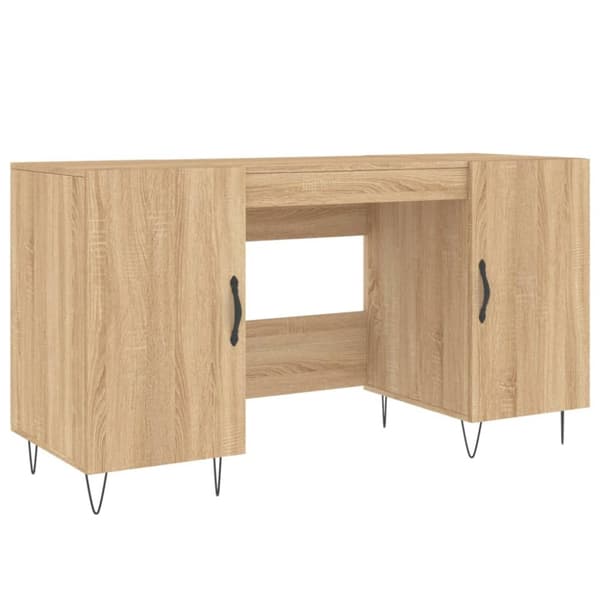skrivebord 140x50x75 cm konstrueret træ sonoma-eg