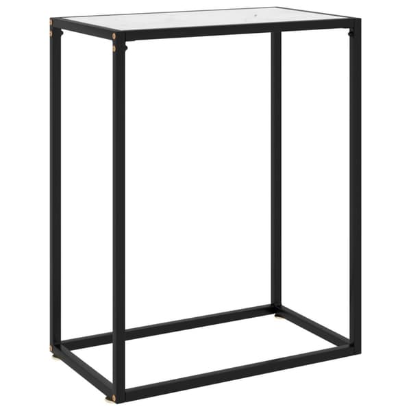 konsolbord 60x35x75 cm hærdet glas hvid