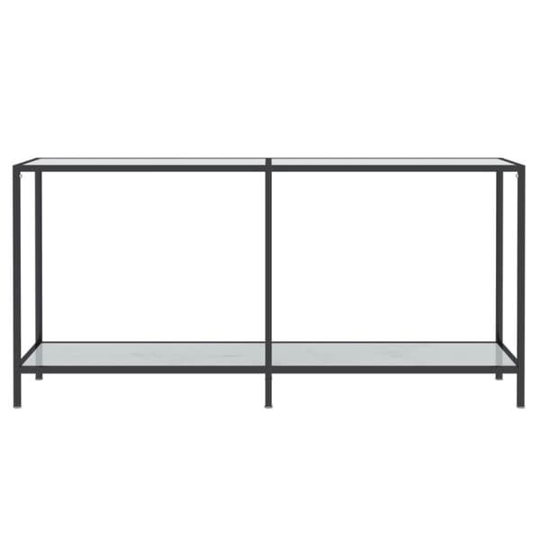konsolbord 160x35x75,5 cm hærdet glas hvid