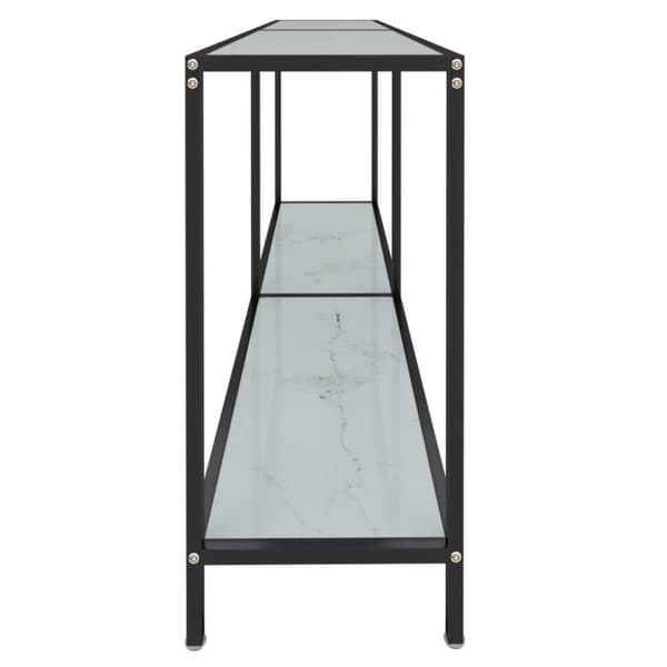 konsolbord 160x35x75,5 cm hærdet glas hvid