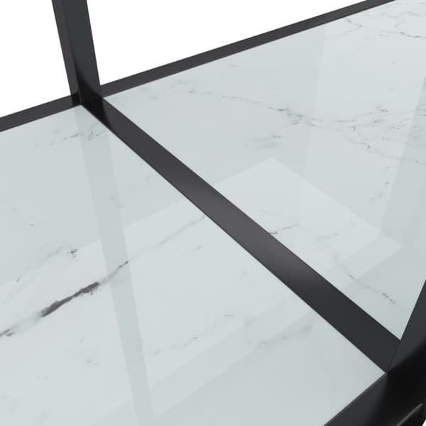 konsolbord 160x35x75,5 cm hærdet glas hvid