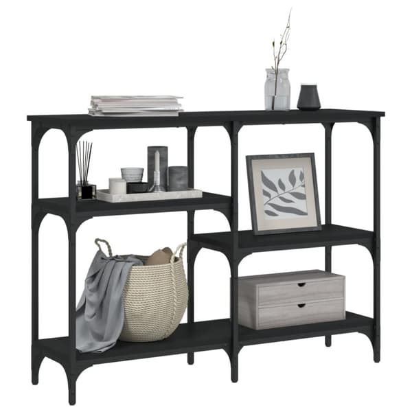 konsolbord 102x29x75 cm konstrueret træ sort