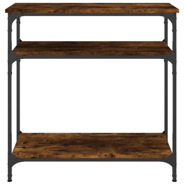 konsolbord 75x29x75 cm konstrueret træ røget egetræsfarve