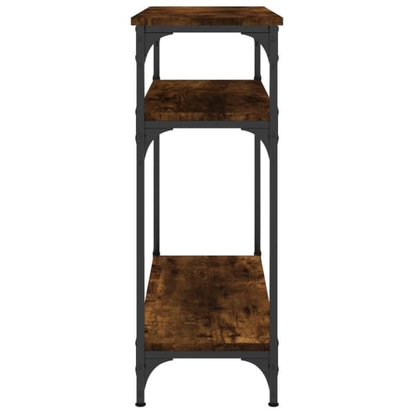 konsolbord 75x29x75 cm konstrueret træ røget egetræsfarve