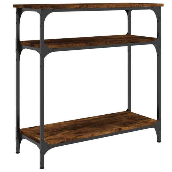 konsolbord 75x29x75 cm konstrueret træ røget egetræsfarve